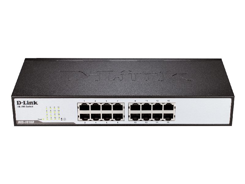16-Port Fast Ethernet Switch RJ-45 -Auto Uplink, Desktop